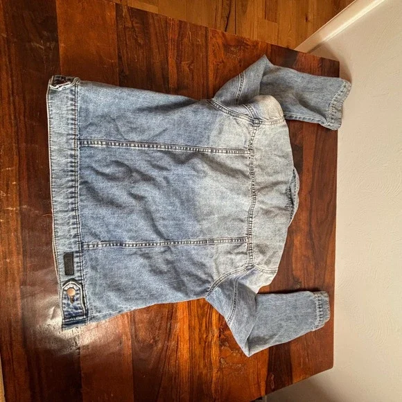 STS Blue Womens Distressed Denim Trucker Jacket Light Wash Blue Cotton Size M - Picture 6 of 8